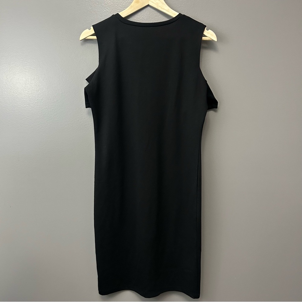 ICHI Black Cold Shoulder Dress Black Size Medium - Picture 5 of 8